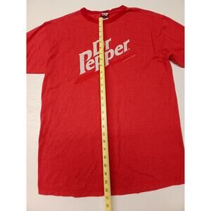 Unisex Adult Dr. Pepper Red Tee Shirt Elastic Short Sleeve Cotton Good Condition